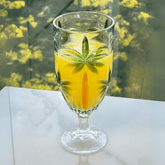 Taça Cristal De Chumbo Palm Tree Handpaint 450ml - Ela Decora
